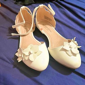 Girls Self Esteem White Sandals With Flowers and Glitter + 2 other pairsof shoes